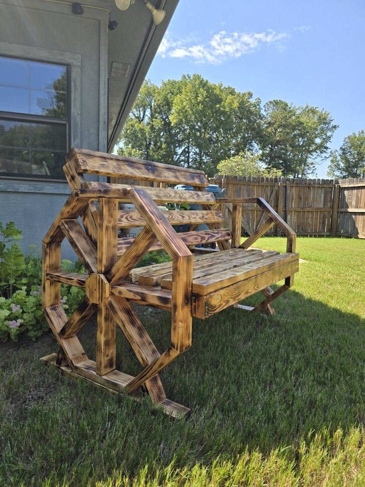 Wheel Barrel Bench