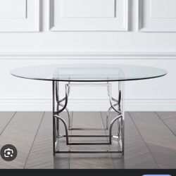 Contemporary Chic Glass Dining Table  (54”)