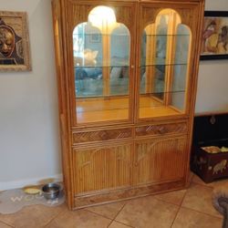 Dresser - Gorgeous Bamboo And Glass For China Etc