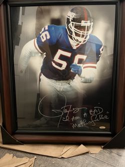 Lawrence Taylor Singed 11x17 Framed Print 