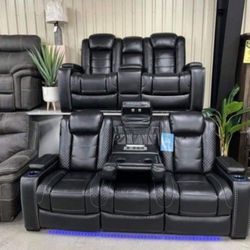 Party Time Power Recliner Living Room Set Same Day Delivery 