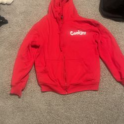 red cookie hoodie