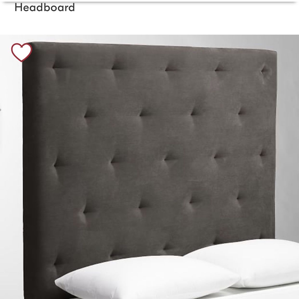 West Elm Chocolate Velvet King Headboard - NEW