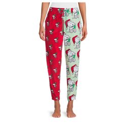 New Large Snoopy Christmas Lounge Pajama Pants 