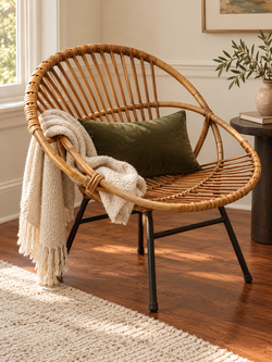 Sculptural Rattan Accent Chairs – Statement Pair