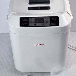AUMATE Bread Maker with Auto Fruit & Nut Dispenser Makes 2 Lb. Loaf Size, 3 Crust Options #530