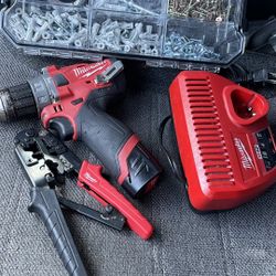 Milwaukee Drill Milwaukee Ratcheting Through Crimper & Stripper