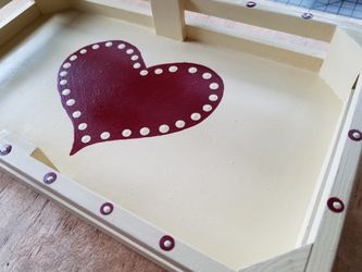 Hand Painted, Upcycled, Repurposed Mail Tray with Red Heart