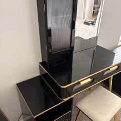 Black and Gold Vanity Mirror 