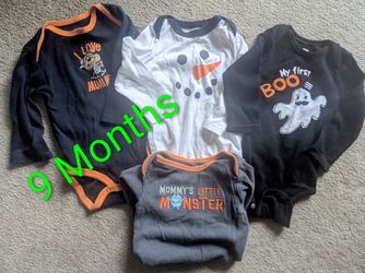 (5) Halloween 🎃 Onesies (9 mo)