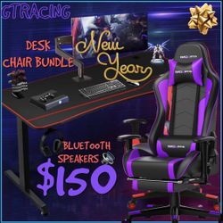 GTRACING GAME DESK CHAIR BUNDLE NEW