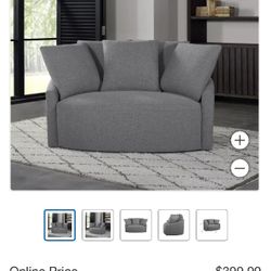 Thomasville 59" Swivel Chair