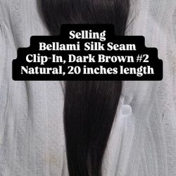 Bellami  Silk Seam Clip-In, Dark Brown #2 Natural, 20 inches length 