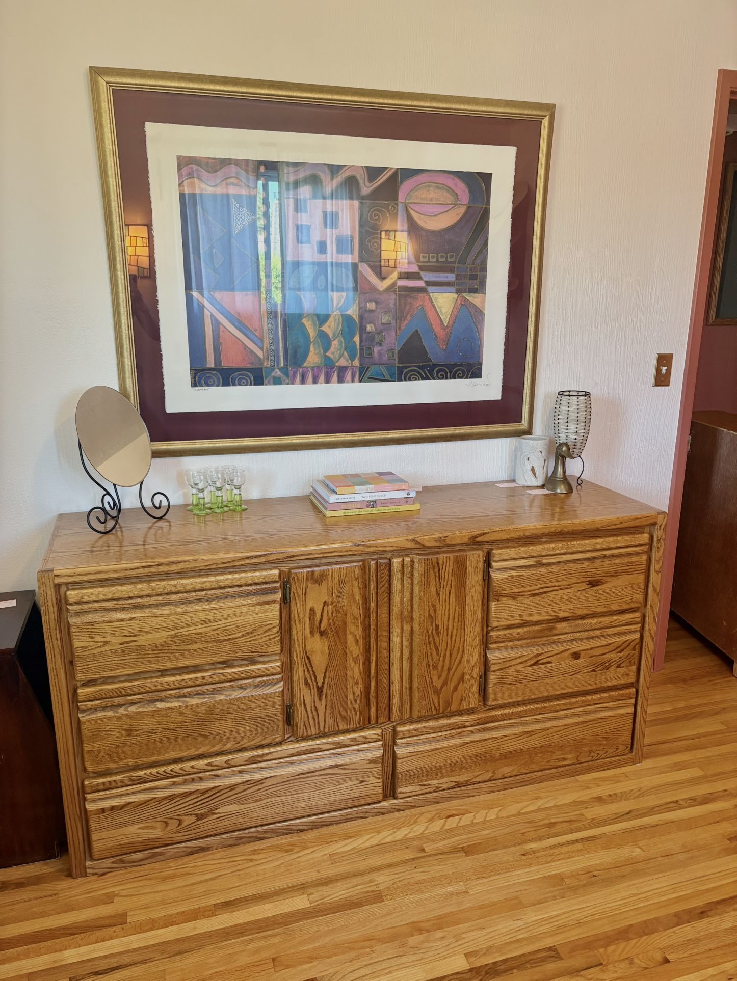 🐅 VINTISH INTERIORS 🐅 MCM Nine Drawer Oak Dresser / Entertainment Center