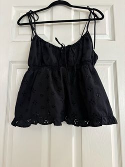 Black Eyelet Babydoll Cami Top