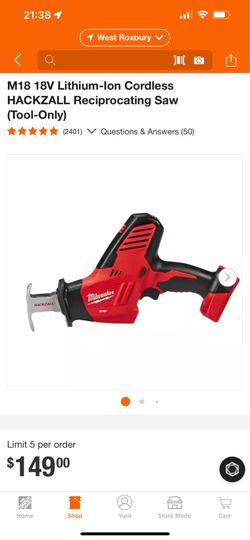 M18 18V Lithium-Ion Cordless HACKZALL Reciprocating Saw
