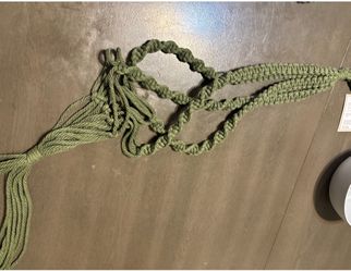 Macrame Plant Holders (Four)Army Green NEW