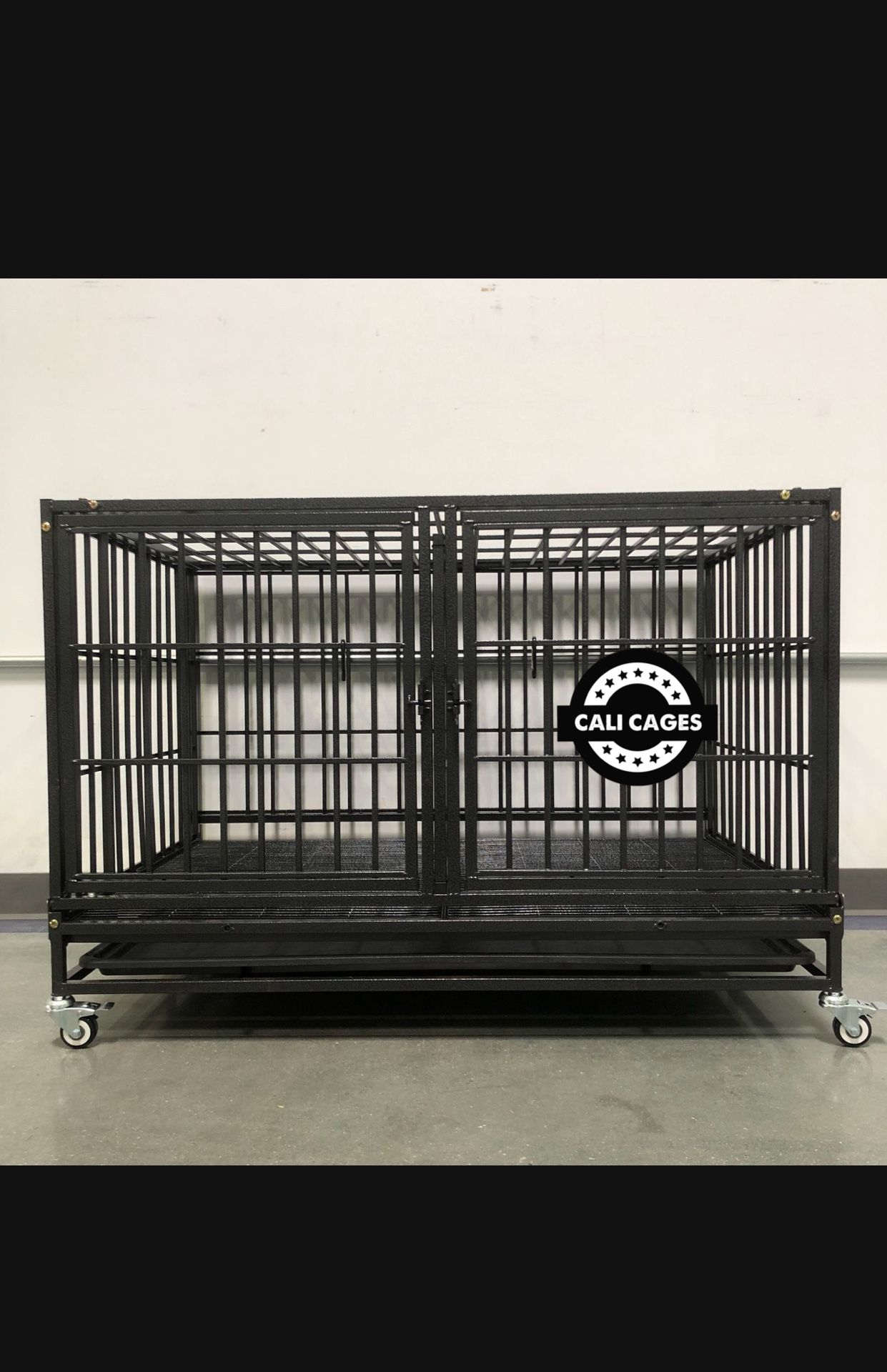 Dog Cage Kennel Size 43” With Divider And Trays New Inbox 