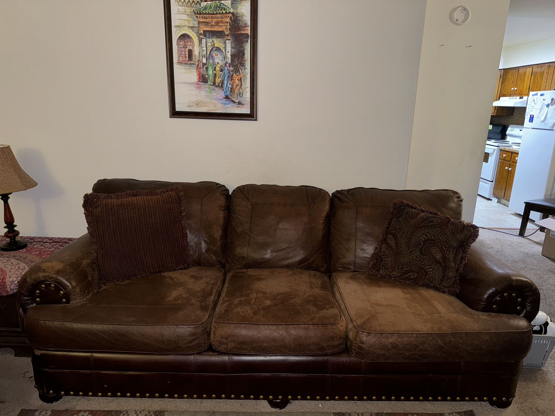 Leather Sofa and Loveseat