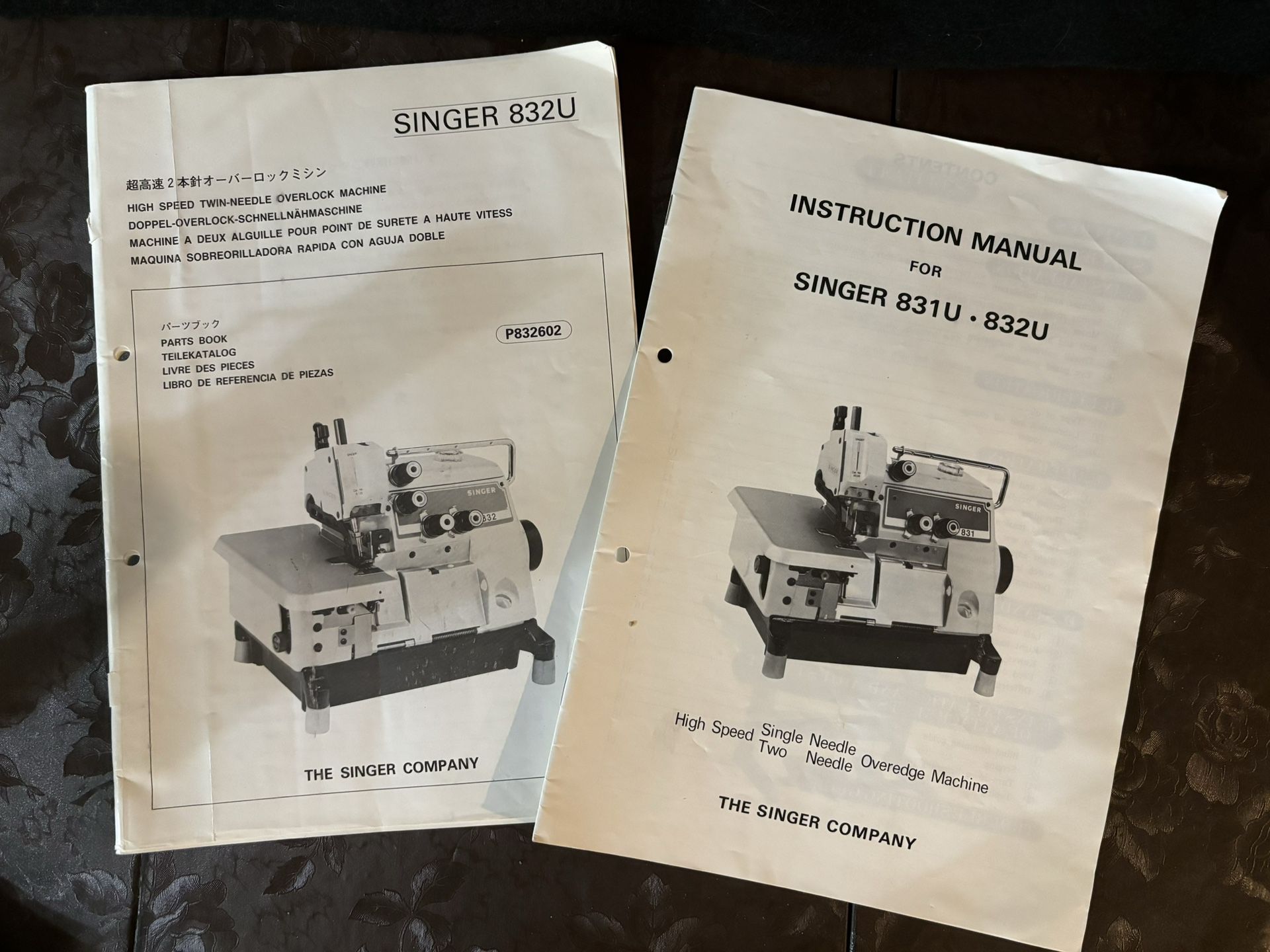 Original Singer 831U & 832U Instruction Manual & Parts Book