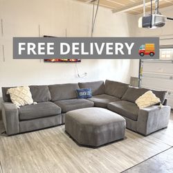 Large Gray Sectional Couch 🛋️- Free Delivery 🚚 