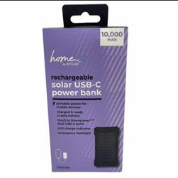 Home by Rite Aid Solar USB-C Power Bank 10000mAh