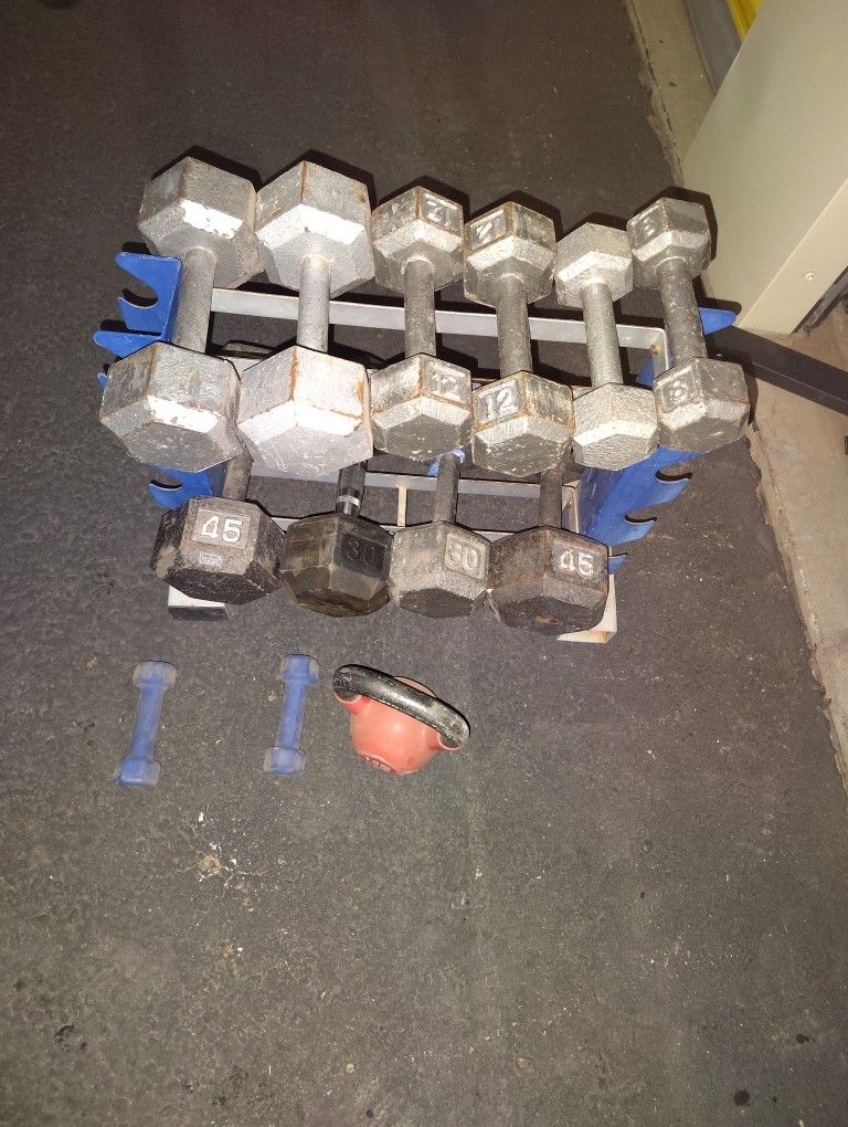 Dumbbell Weights And Rack