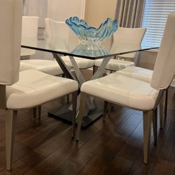 GLASS DINING TABLE 