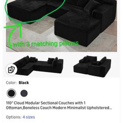 NEW Black Plush Chaise Lounge Soft And Comfortable!