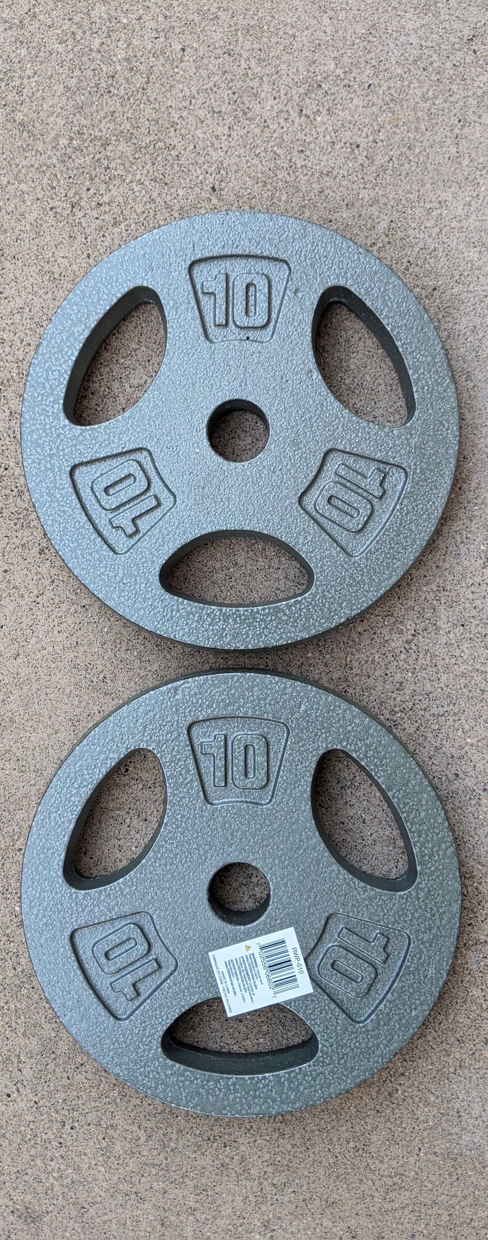 💪 NEW 10 lb Standard 1" Weight Plates - 2 Plates total 20lbs