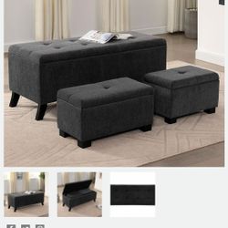 STORAGE BENCH W/ OTTOMAN ☎️1714586,2564