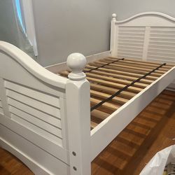 White Twin Wood Bedframe