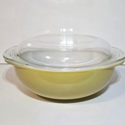 Pyrex Pineapple Yellow 2 Qt Casserole Dish 024 With Lid Vintage Kitchenware