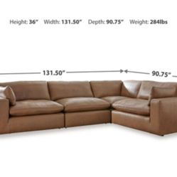 New Leather Emilia 4pc Sectional