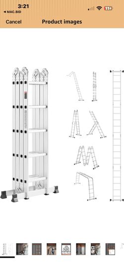 VEVOR Multi-Purpose Folding Ladder, 7-in-1 Tall Extension Step Ladder, A Frame 5 Step Telescoping Ladder, 19ft Reach Height Heavy Duty Adjustable Ladd
