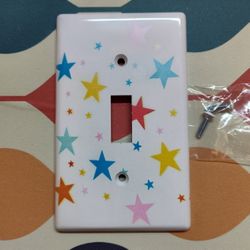 Cute Star Light Switch Cover Plate For Home Decor Kids Bedroom 