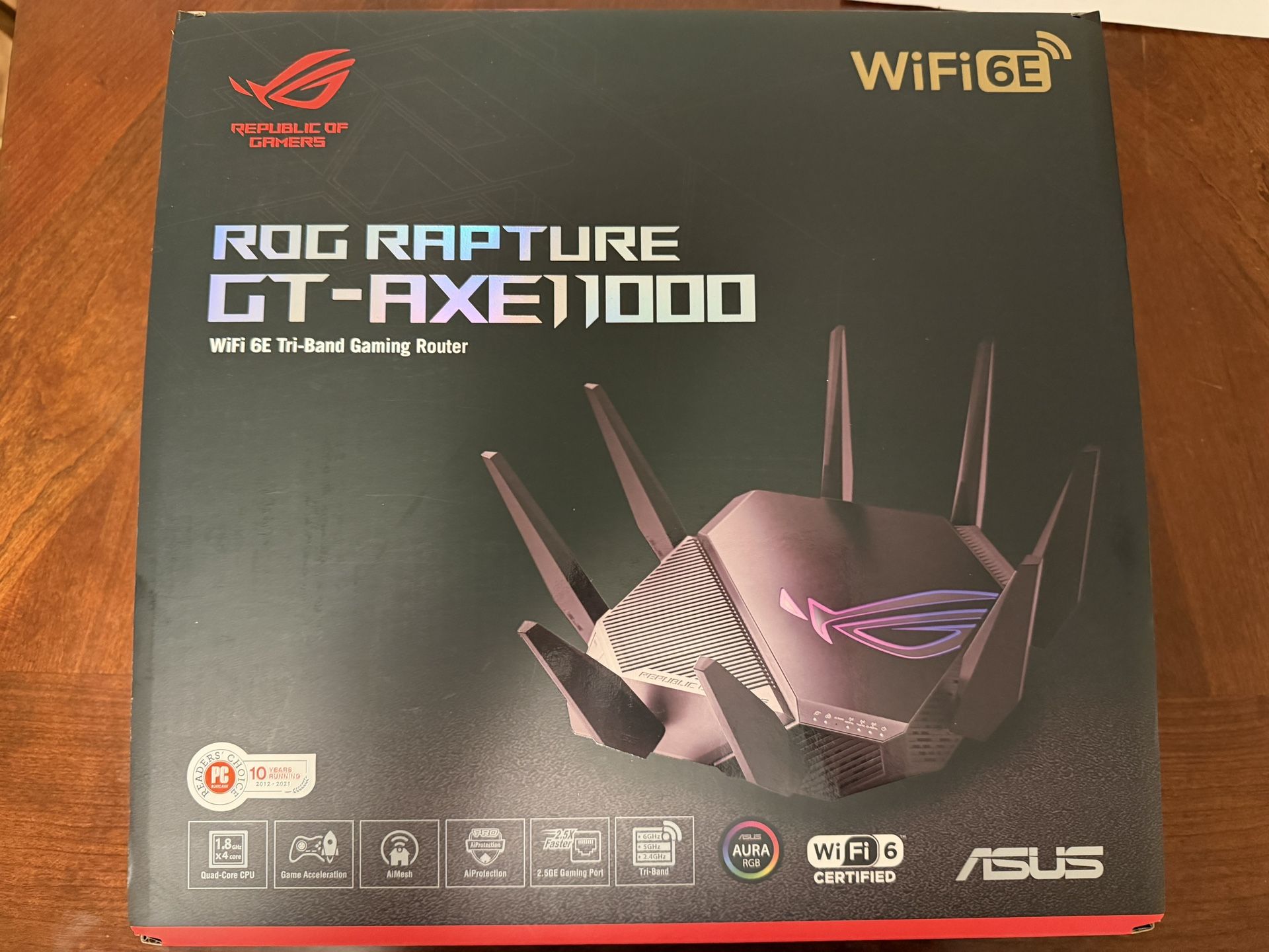 Asus GT‑AXE11000 Tri‑band WiFi 6E Wireless Gaming Router
