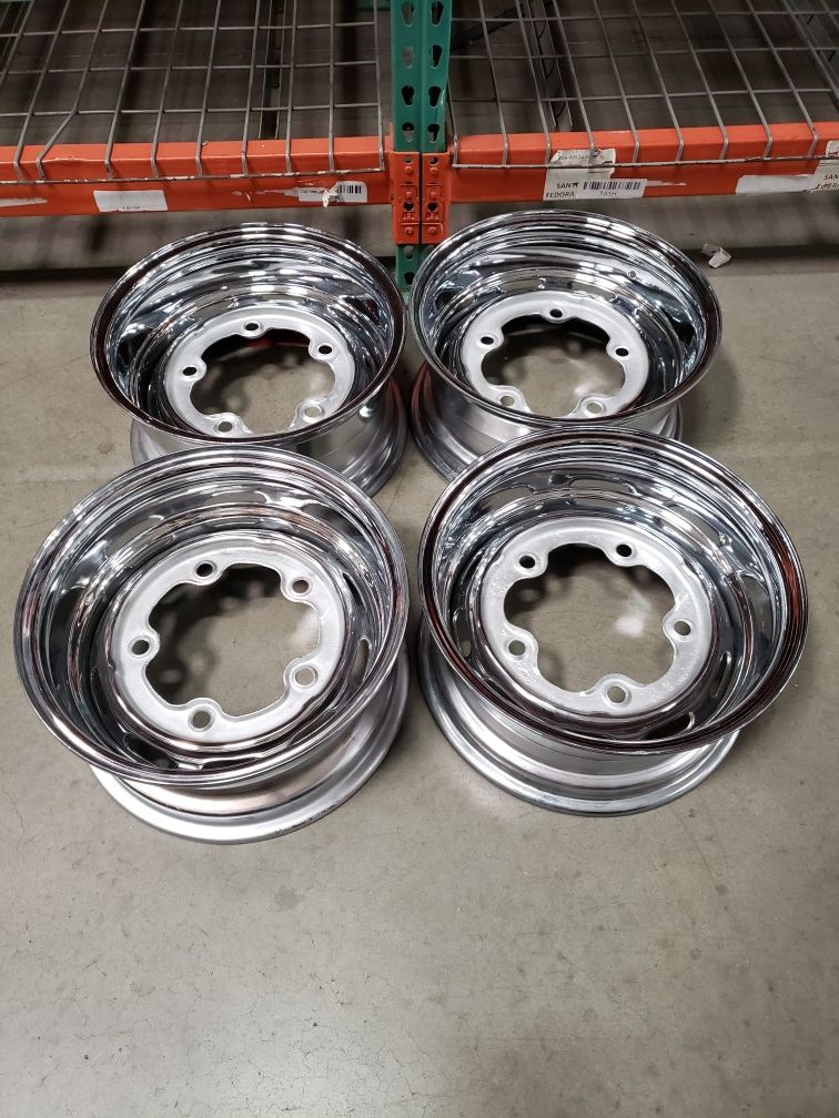 15"x8" Volkswagen 5 Lug Chrome Wheels, VW Bolt Pattern 5205, Set of 4