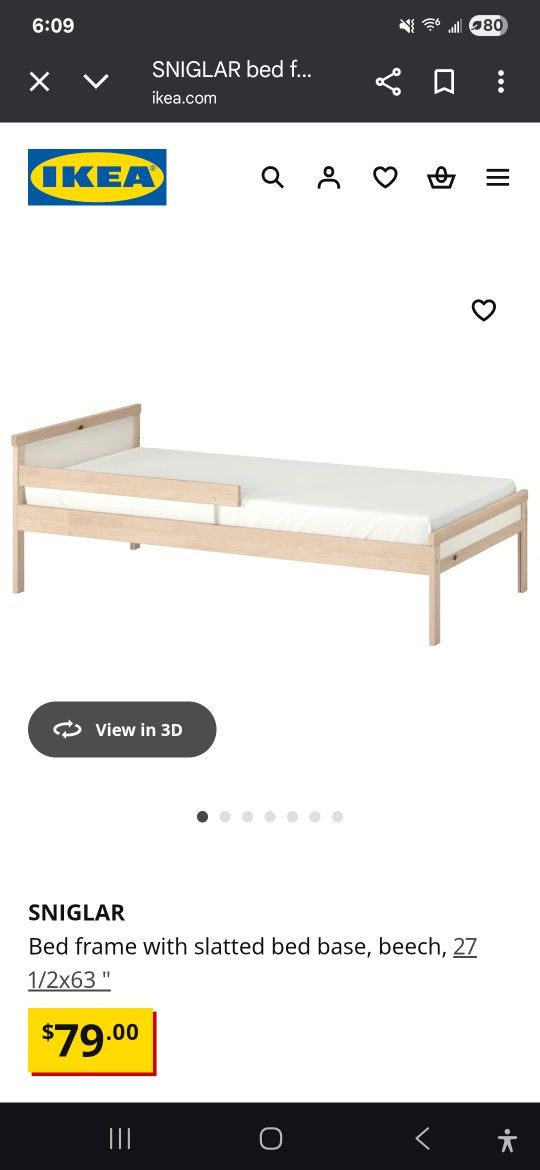 Ikea Sniglar Kids Bed