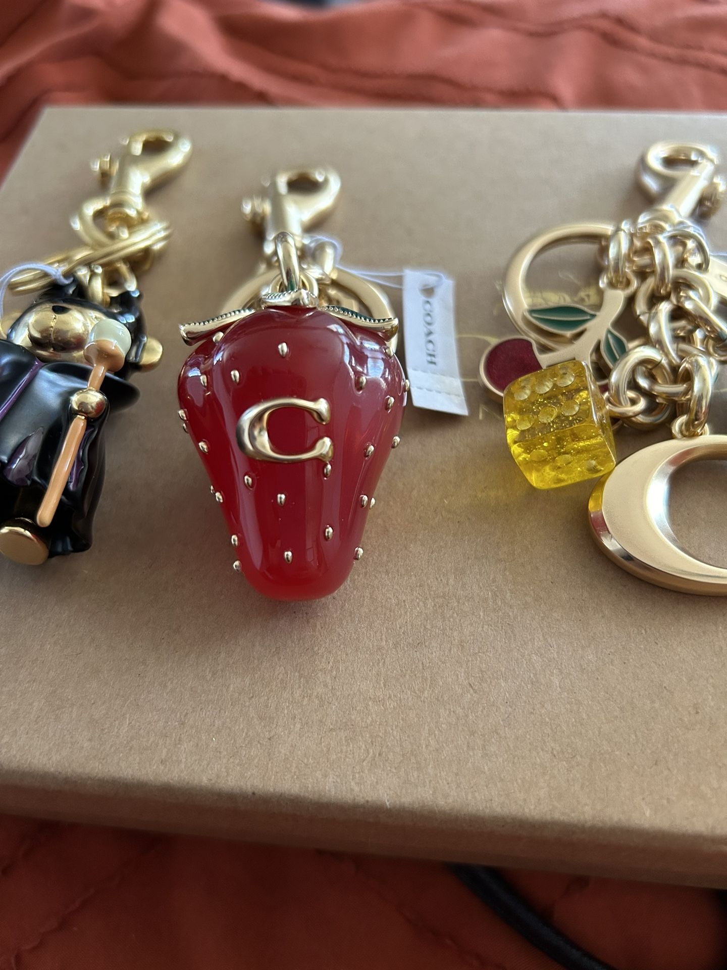 NWT COACH Strawberry Bag Charm/Keychain