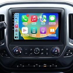 Car Stereo Radio Chevrolet Silverado GMC Sierra 2014-2018, Wireless CarPlay Android Auto, Bluetooth GPS, 10” Touch Screen Head Units, Backup Camera