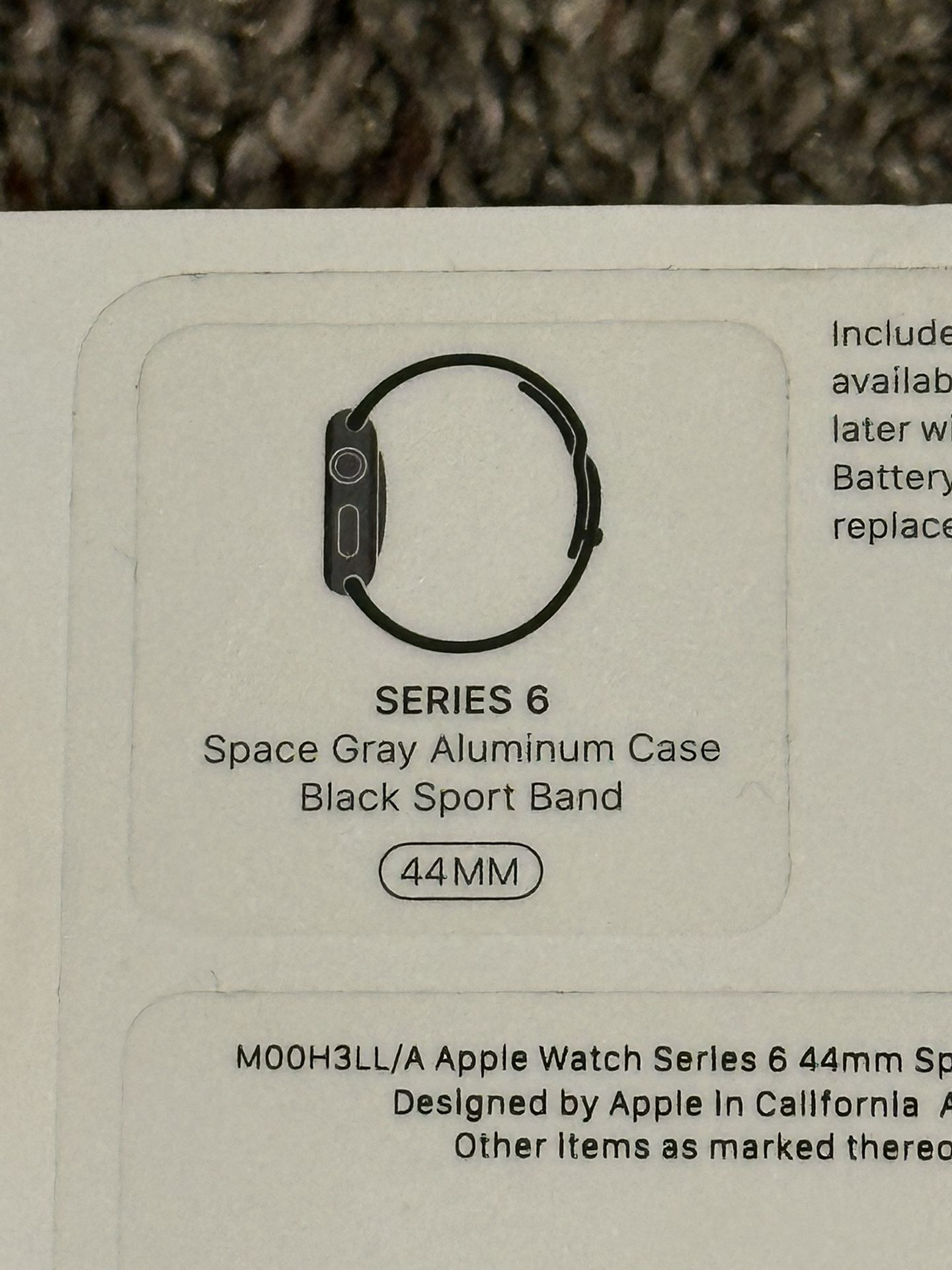 Apple Watch Series 6 (GPS, 44mm) – Space Gray Aluminum Case with Black Sport Band – Excellent Condition