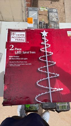 Two piece LED spiral trees