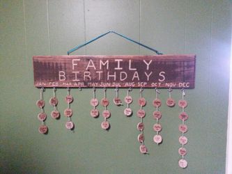 Birthday reminder board