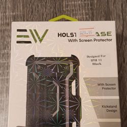 Iphone 11 Black phone case and holster with clip