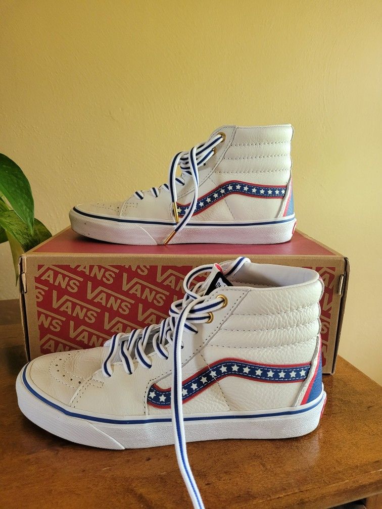 Vans SK8-Hi Red White & blue W Size 8 M Size 6