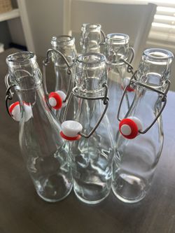 Glass Bottles Swing Top, 6 Bottles, 16 Oz