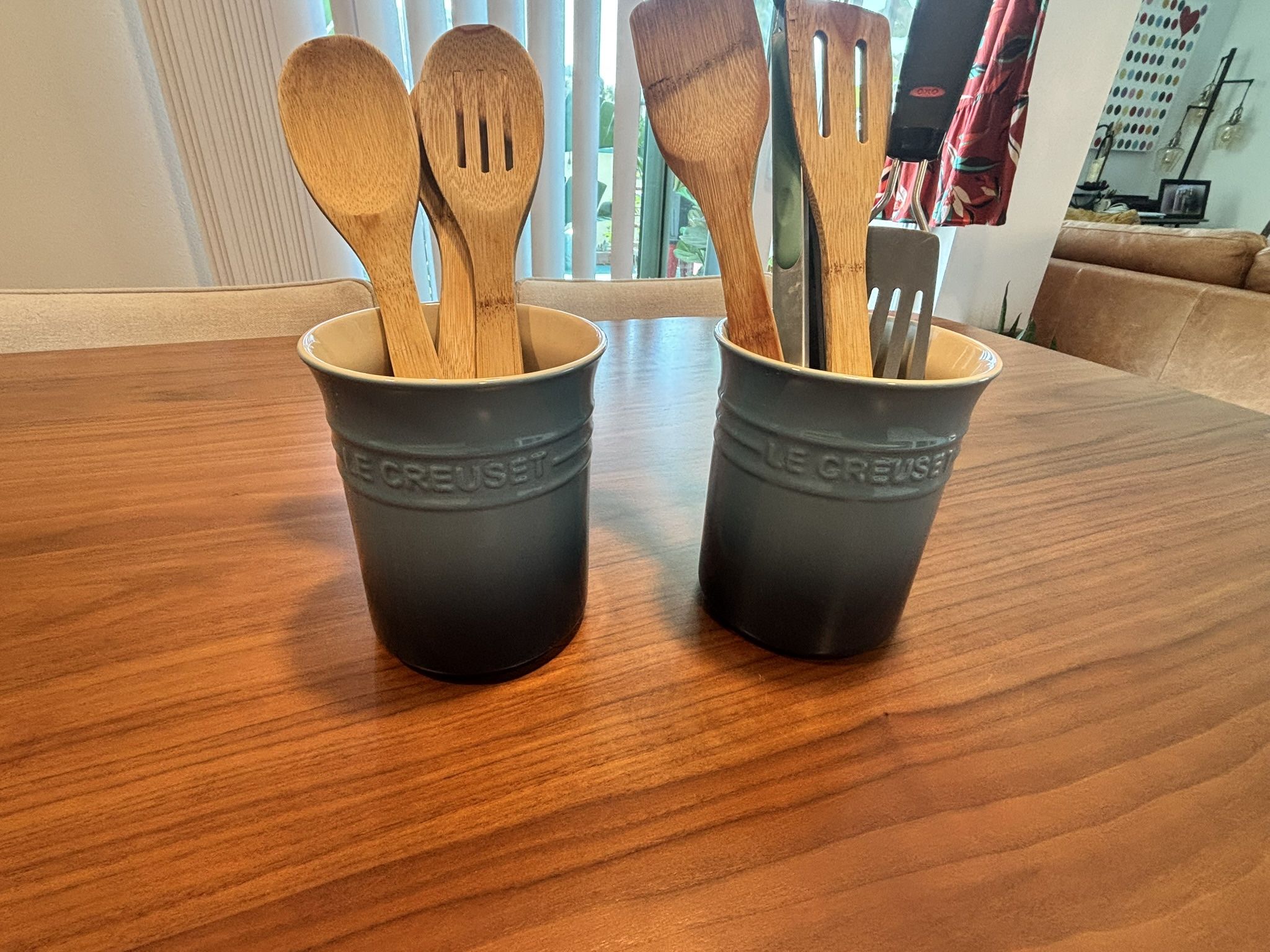 Le Creuset Stoneware 1L Utensil Holder Marine (No Utensils Included)
