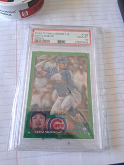 2023 Topps Chrome L/E Seiya Suzuki Green #168 PSA 10