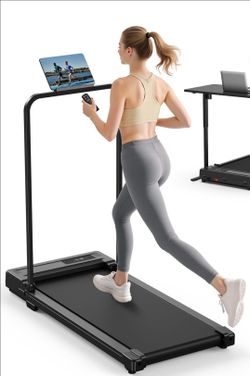 Walking Pad Treadmill for Home - Folding Treadmills with Handle Bar Portable Compact Fold up Indoor Foldable Handles Electric Walk Pads Small Spaces M